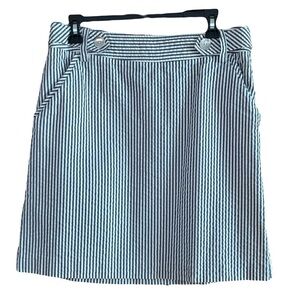 Elliott Lauren Navy & White Striped A-Line Skirt size 10